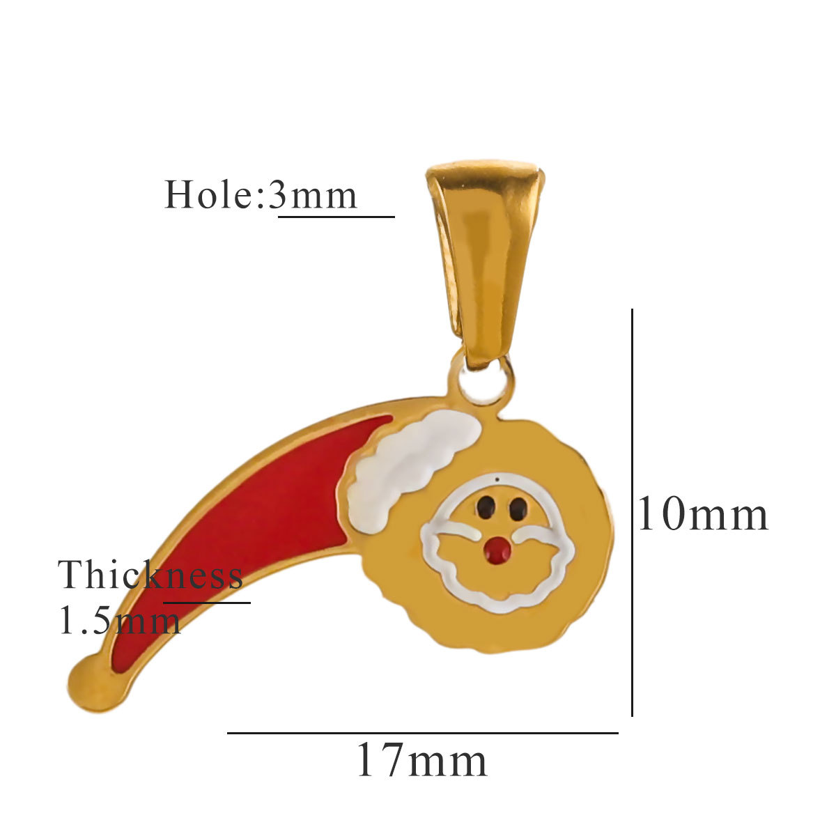 Gold color / 1 Piece Classic Cute Style Christmas Cartoon Letter P Shape Titanium Steel  Gold Color Unisex Pendant Picture16